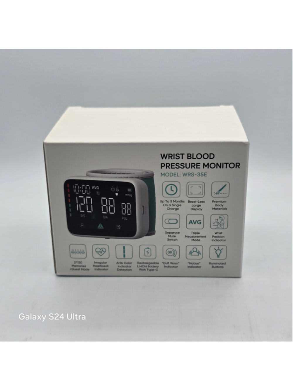 Unisex Unbranded Wrist Blood Pressure Monitor One Size White Teal